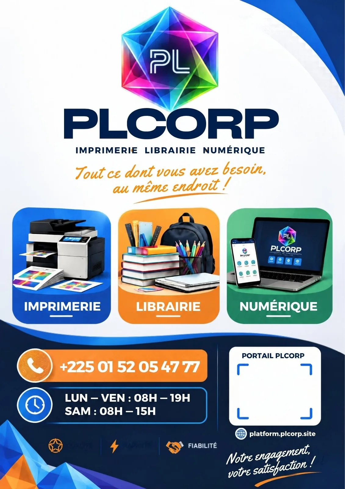 Affiche de porte — imprimerie, librairie, numérique